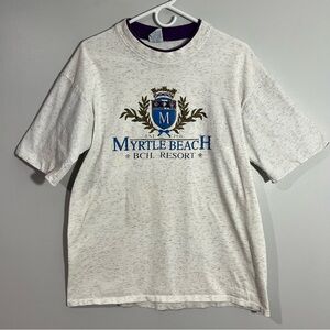 Vintage Cal Cru Myrtle Beach Resort Gray Blue Short Sleeve T-Shirt Adult L/XL